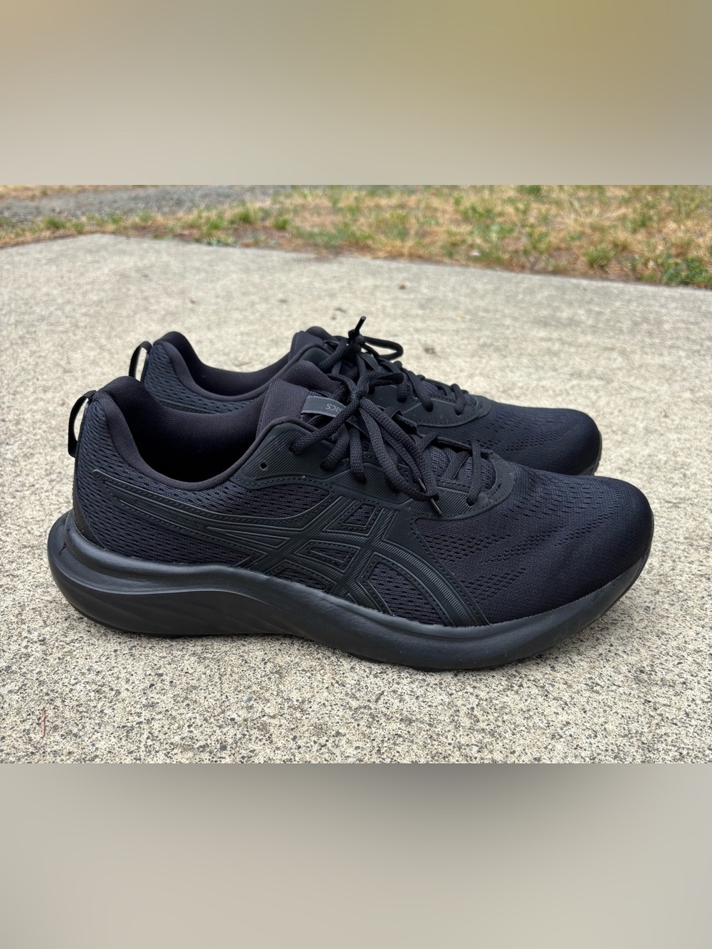 ASICS Gel Contend 9 Extra Wide 4E Black Graphite Grey Mens 12